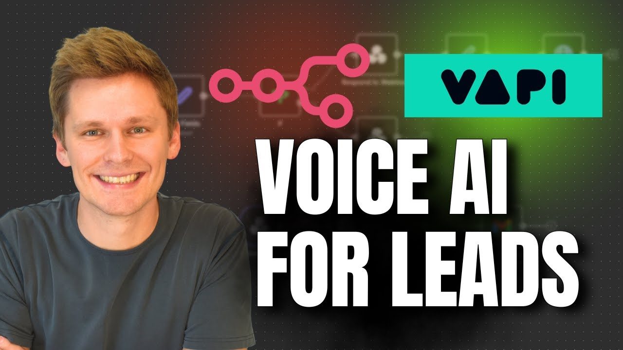 Still from the video: the finished voice agent workflow on the n8n canvas